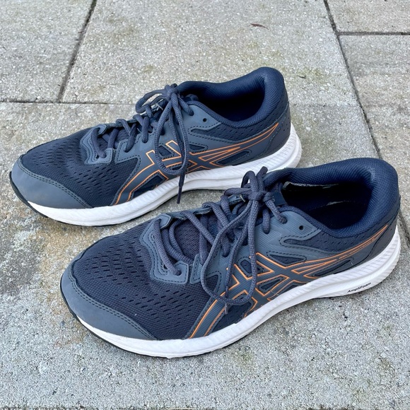 ASICS Men’s Gel-Contend 8 Running Shoe / Athletic Shoe - Grey / White / Orange - Picture 11 of 12